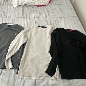 Lot of 3 long sleeve Mens Ralph Lauren polo size medium.